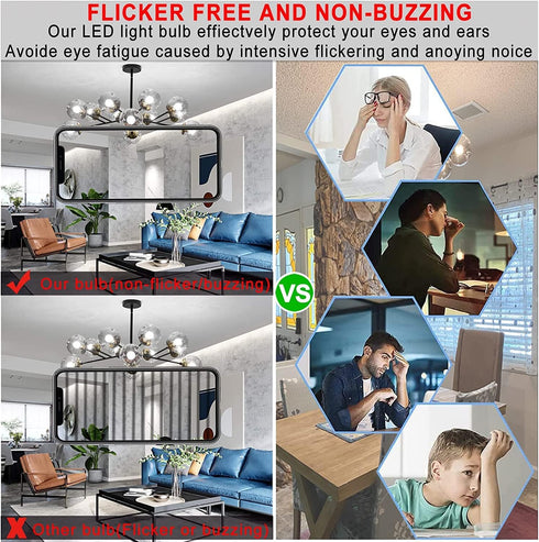 Frosted E26 LED Bulb 6W Equal E26 Edison Bulb 60 Watt Neutral White 4000K E26 Bulb Dimmable AC120V 600lm A15 Light Bulb led for Rustic Sputnik,Cha...