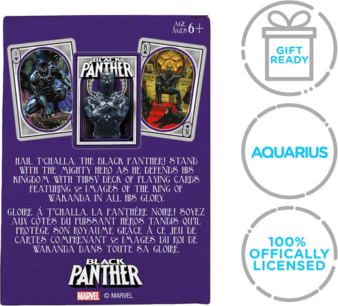 AQUARIUS Marvel Comics Black Panther Playing Cards - Black Panther Themed Deck of Cards for Your Favorite Card Games - Officially Licensed Marvel ...