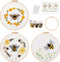 Lukinbox Embroidery Kit for Beginners Adults, 3 Sets Cross Stitch Starter Kits Include 3 Stamped Embroidery Clothes with Floral and Bee Pattern, 1...