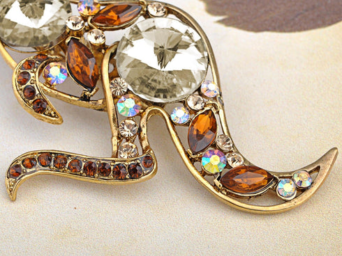 Alilang Golden Tone Topaz Colored Rhinestones Australian Kangaroo Cutout Brooch Pin...