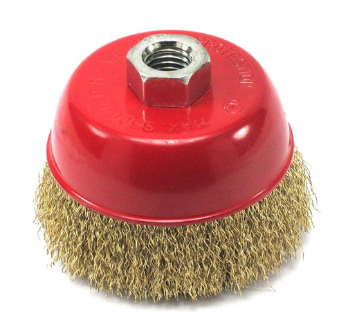4 inches x 5/8 inch Thread Cup Wire Wheel Brush, Fine Crimped Wire Cup Wheel...