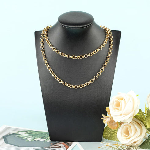 YOUBEIYEE 10 Meters Gold Plated Chain for Jewelry Making, Aluminum Rolo Necklace Chain for Men and Women Lightweight Craft Chain Roll...