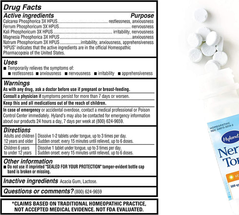 Hylands Nerve Tonic Tablets, 50 Tablets...