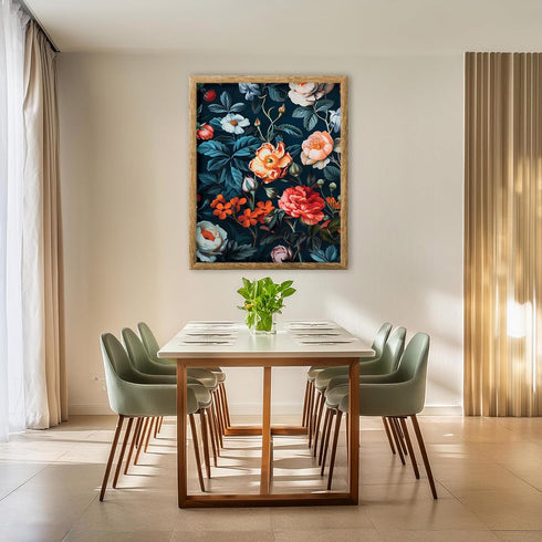 Posterizer 1 pcs-red-blush and orange wild flowers-Floral & Botanical Art-Abstract & Modern Art-Decor for Home & Office- UNFRAMED Wall Art...