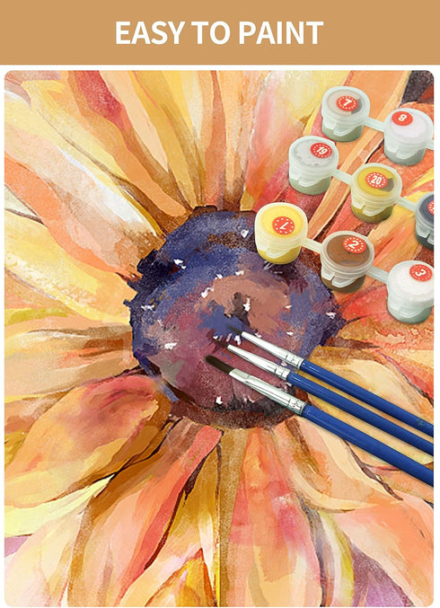 Slody Paint by Number for Adults DIY Flowers Oil Numbers Painting on Canvas Sunflower Acrylic Drawing Paintwork Art Crafts Without Frame,16x20 Inc...