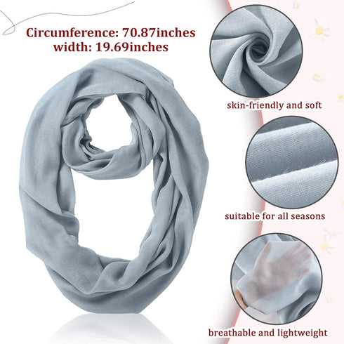 Handepo 6 Pcs Women Soft Lightweight Infinity Scarf Solid Color Loop Scarf Winter Neck Scarf for Women Girls, 6 Colors...