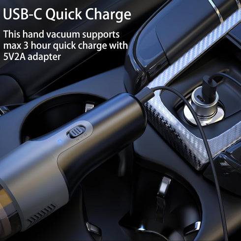 Car Vacuum, Small Car Vacuum Cordless Rechargeable with 16000PA High Powerful Suction Mini Handheld Vacuum Portable Lightweight Hand Held Vacuum C...
