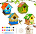 BELLOCHIDDO Bird House Kits for Kids Ages 4-8 - DIY Wooden Birdhouse Kit for Kids to Build and Paint,Bird House Kit Craft Includes Paints & Brushe...