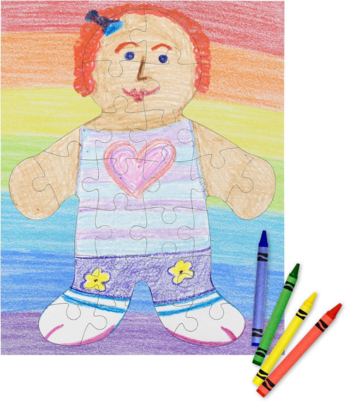Hygloss Blank Puzzles with Person Shape - 8.5" x 10.5" - 6 Puzzles - Ideal for All-About-Me Activities - Write, Draw, and Decorate Your Own Jigsaw...
