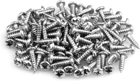 100 Pcs Fence Wire Clamps Stainless Steel Fencing Mounting Clips with 100 Pcs Stainless Steel Screws for 12-16 Gauge Welded Wire to Wood, Metal or...
