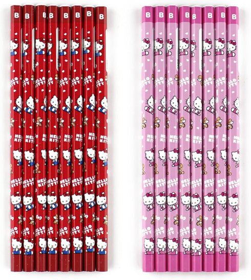 Sanrio Hello Kitty Pencil 8pcs Set School Supply Gift Stationery (Pink or Red)...
