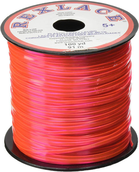 Pepperell Rexlace Plastic Lacing .0938" X100yd, Clear Red...