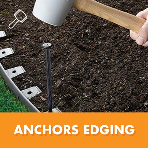 EasyFlex 1989N-24C Spiral Landscape Edging Anchoring Spikes, 24 Count, Black...