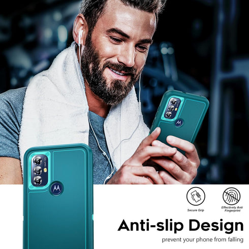LeYi for Moto G Play 2023 Case: Motorola G Play 2023 Phone Case with 2 PCS Tempered Glass Screen Protector, Heavy Duty 3 in 1 Military Grade Shock...