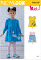 New Look UN6647A Sewing Pattern N6647 Toddlers' Dresses with Appliques, Various, White...