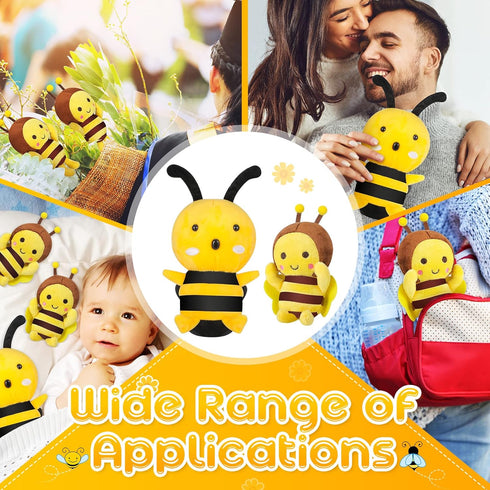 Jerify 6 Pieces Bee Plush Bee Stuffed Animal, Bees Plush with Yellow Toy, Cuddly Large Soft Bee Pillow 2 Sizes 7.87 Inches 4.72 Inches...