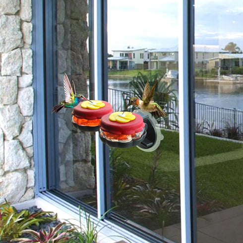 ORIENTOOLS Handheld Hummingbird Feeders with Window Mount Suction Cup Small Glass Hummingbird Feeder for Outdoors, Window or Handheld or Tabletop ...