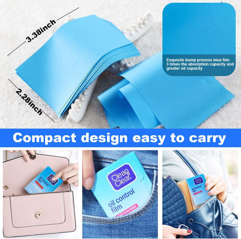 Oil Blotting Sheets For Face, Oil Control Film Same Series with Clean & Clear Oil Absorbing Facial Sheets for Oily Skin, 120 Blue+50 Pink Super Ab...