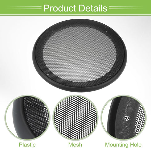 ACROPIX Universal 8" Car Speaker Grills Cover Mesh Round 8 Inch Audio Speaker Subwoofer Guard Protector Case with Mounting Screws Iron ABS Black -...