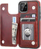 for iPhone 11 Pro Wallet Case with Card Holder,OT ONETOP PU Leather Kickstand Card Slots Case,Double Magnetic Clasp and Durable Shockproof Cover f...