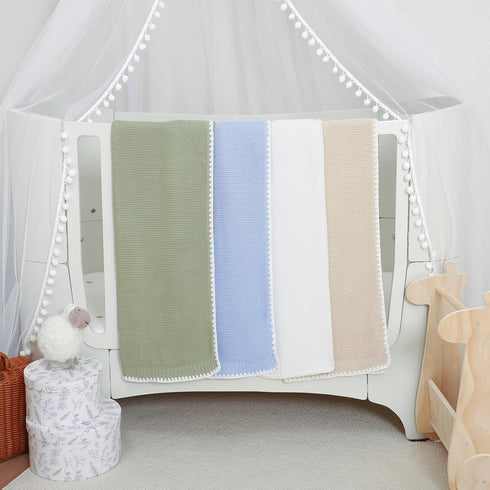 mimixiong Cotton Baby Blanket Gender Neutral Nursery Swaddling Blanket for Shower Gift Registry for Baby White 40 x30 Inch...