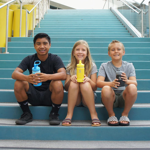 Takeya Actives Kids Water Bottle with Straw Lid - Stainless-Steel Double Wall Insulation - BPA-Free Bottle Lid with Carry Handle - Reusable Bottle...