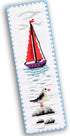 Seagull Cross Stitch Bookmark - Seaside Beach Embroidery Set with Paper Pattern, 16 Count Aida Cloth and Pre-Sorted Floss...