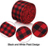 3 Rolls Buffalo Plaid Burlap Wired Ribbon Weave Ribbon with Wired Edge Bows Craft Decoration for Big Bow Wreath Tree Decoration Outdoor (Black and...