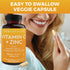 Viva Naturals Vitamin C and Zinc Supplement (250 Capsules) - 1000 mg Vitamin C with Zinc 20 mg Antioxidant Supplements for Immune Support, Plant B...