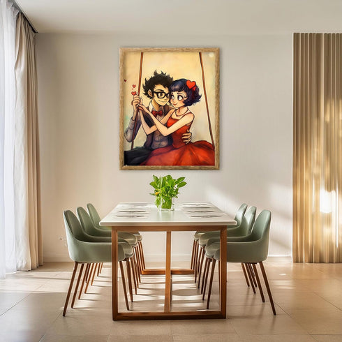 Posterizer 1 pcs-cute quirky couples art-Valentine's day inspired -2-Romantic Art-Holiday Poster Collection-Gift for Couples boyfriend girlfriend ...