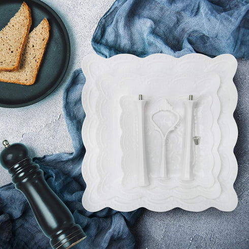 Coitak 3 Tier Cupcake Stand, Plastic Tiered Serving Stand, Square Dessert Tray for Tea Party, Baby Shower and Wedding (Pure White)...