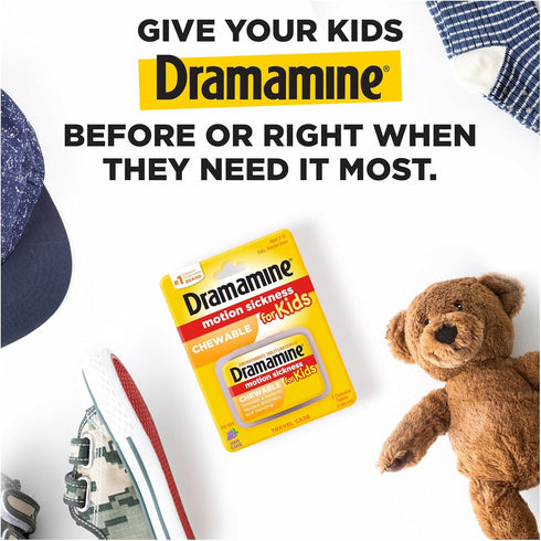 Dramamine Motion Sickness Relief for Kids | Chewable Grape | 8 Count...