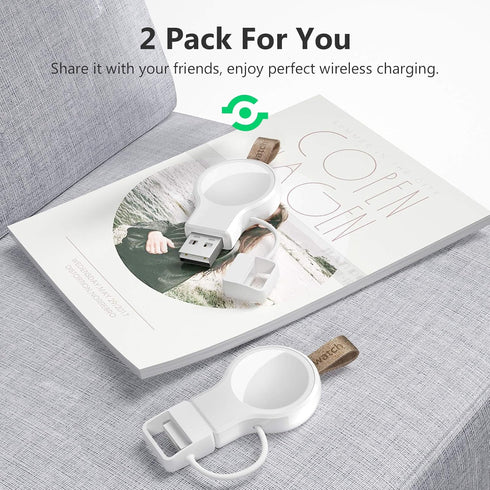 ???????? ???????????????? for Apple Watch Wireless Charger 2 Pack, Portable iWatch Charger, Travel Cordless Charger, Magnetic Wireless Charging Co...