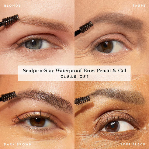 LAURA GELLER NEW YORK Sculpt-n-Stay Waterproof Brow Pencil & Gel- Dark Brown...
