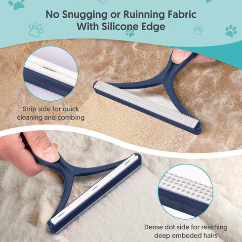 Pet Hair Remover for Couch - 3 Pack Dog Cat Hair Remover Reusable Lint Remover Portable Carpet Rake Brush Scraper Fabric Shaver for Clothes Fuzz F...
