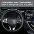 Black Steering Wheel Cover?Heavy Duty?Anti-Slip, Safety, Soft, Leather Steering Wheel Cover,Adaptable to 14.5-15 inches Steering Wheel...