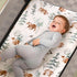 Stretchy Ultra Soft Jersey Knit Fitted Pack and Play Sheets Set 2 Pack, Portable/Mini Crib Sheets Safe and Snug Fitted for Boys and Girls, Cute Be...