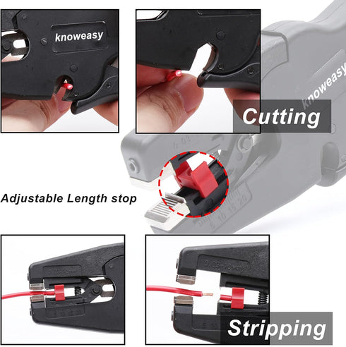 Wire Stripper, knoweasy Wire Stripper Tool with Cutter and 2 in 1 Wire Stripping Tool Works for Electronic,Electric,Automotive from 32 to 7 AWG...