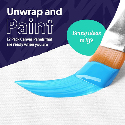 Crafts 4 All Canvases for Painting - Blank Canvas Boards, Triple Primed 100% Cotton Canvas Panels for Acrylic, Oil & Watercolor Paint | Bulk Art P...