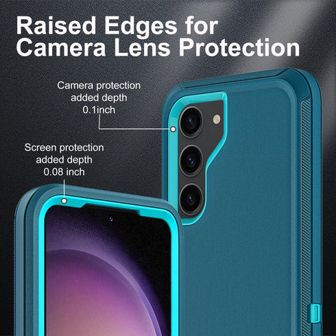 for Samsung Galaxy S23 Case, Military Grade Shockproof/Drop Proof/Dust Proof Case with 2Pcs Self Healing Flexible TPU Screen Protector & Camera Le...