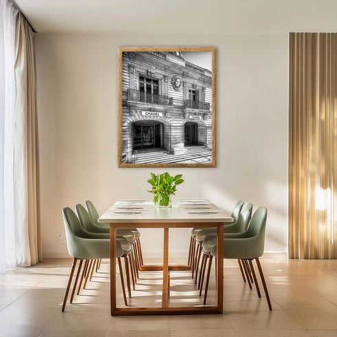 Posterizer 1 pcs-black-and-white photograph of Luxury store front 5-Photography Art-Retro Art-Gift for Women, Fashionistas, Designer Fashion Fans-...