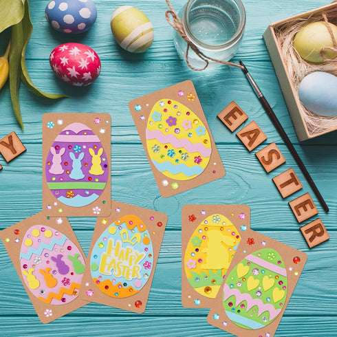 Whaline 700Pcs Easter Card Making Craft Kit Easter Foam Stickers Set Easter Eggs Crafts DIY Egg for Spring Easter Decorations Party Favors Supplie...