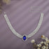 YERTTER Vintage Full Chunky Rhinestone Sapphire Charm Silver Chain Blue Crystal Pendant Luxury Collar Choker Necklace Adjustable Chain for Party M...