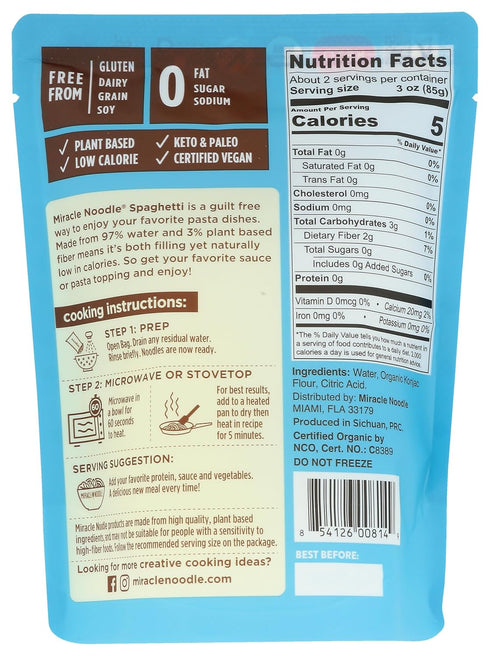 Miracle Noodle Noodles Rte Spagueti Org 7 OZ...