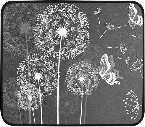 Drying Mat for Kitchen Counter Dandelion Butterfly Dish Drying Mat Dry Mat for Dishes Dish Rack Mat Coffee Bar Mat Dish Drain Mat Drying Mats for ...