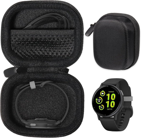 CaseSack Case for Garmin vivoactive Health and Fitness GPS Smartwatch, compatible with vivoactive 5/4/3, with mesh pocket for charger (Black)...