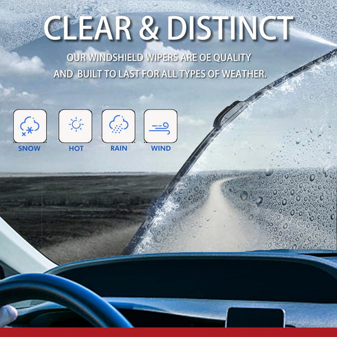 26"+22" Silicone Windshield Wiper Blades Replacement for Honda Odyssey 2020-2011/Toyota Venza 2014-2009/RAM ProMaster 2020-2014 OEM Quality All We...