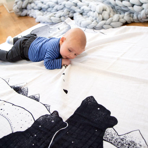 JumpOff Jo - Baby Blanket Swaddle, Hypoallergenic, 100% Natural Cotton Baby Muslin Blanket with Original Storytelling Designs - 47" in. x 47" in. ...