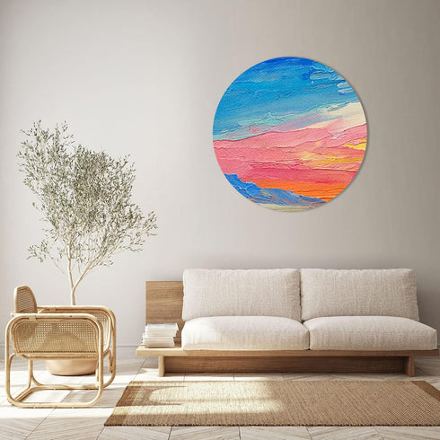 PATIKIL Paint Canvases Panel for Painting, 2 Pack 6x6 Inch Round Wood Frame Stretched Blank Art Board Panels for Acrylic, Oil, Tempera Painting, W...