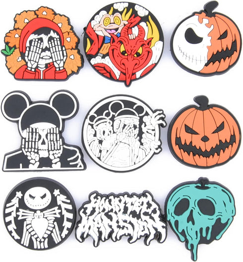 UNN Pack of Halloween Skull Shoe Charms Horrible Movie Shoes Decorations for Party Favor...